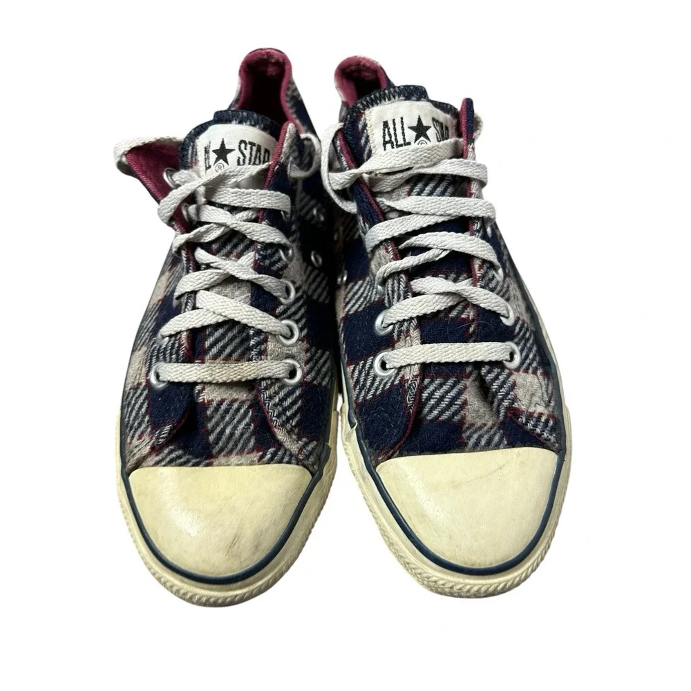 Vintage Converse All Star Plaid Low Top Sneakers Shoes Men's 5 womens 7 - Picture 3 of 6